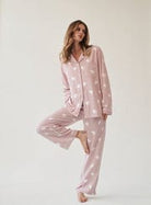 Jasmine Women's Pyjamas Set | Cozy Heart Print, Long Sleeve 1