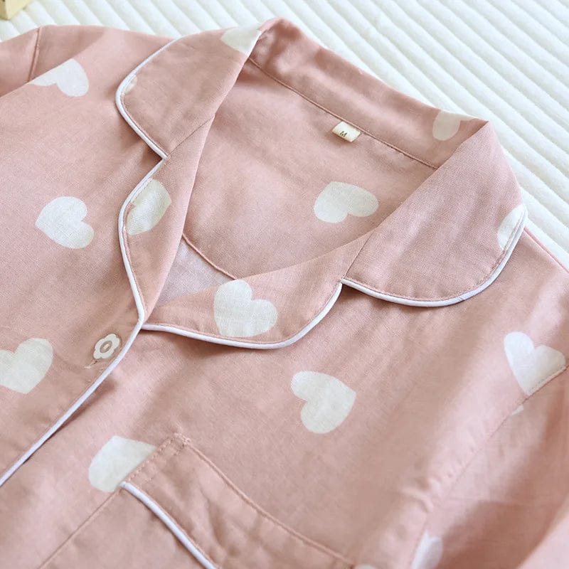 Jasmine Women's Pyjamas Set | Cozy Heart Print, Long Sleeve 2