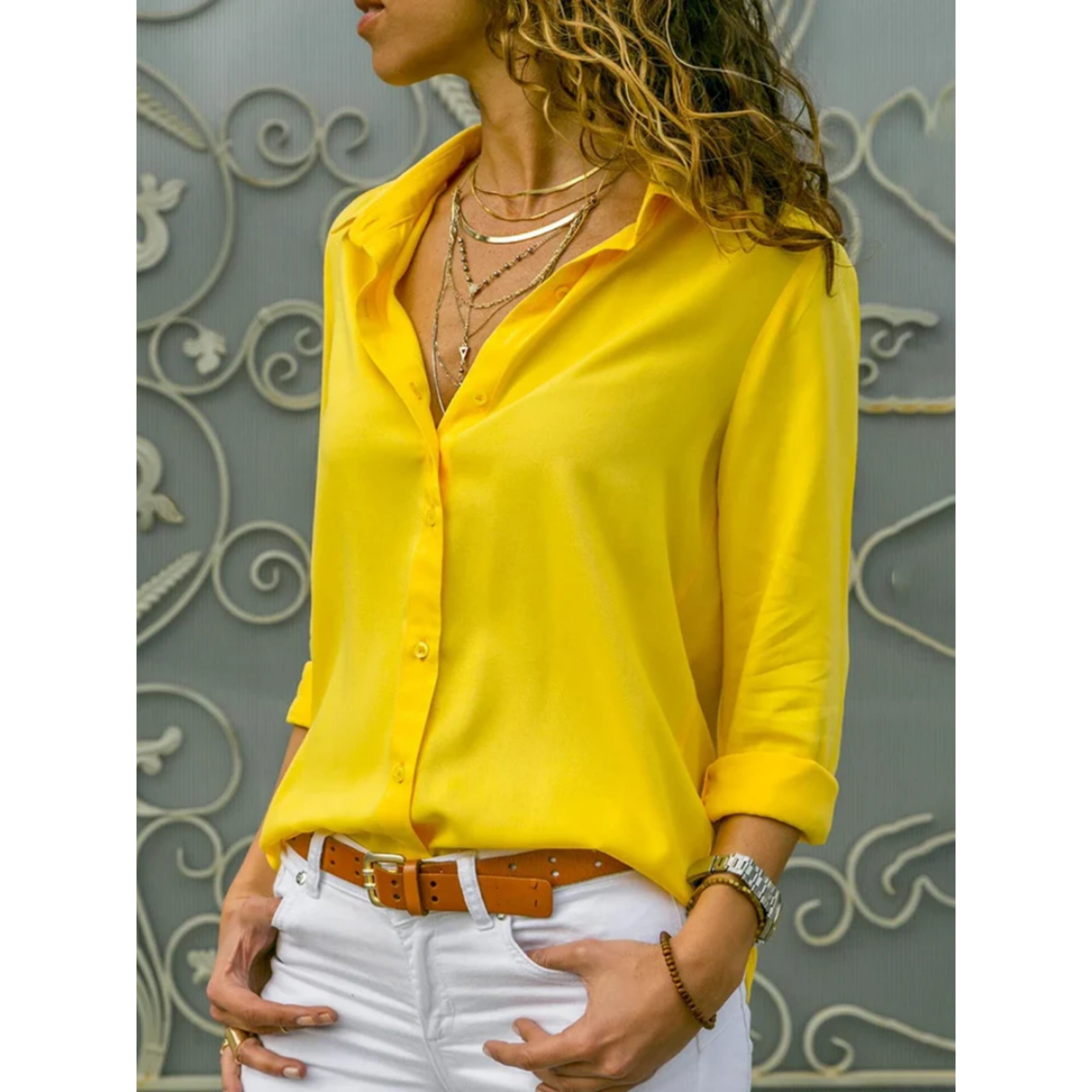 Kara Women's Blouse | Lightweight Long Sleeve, Classic Button-Up 2