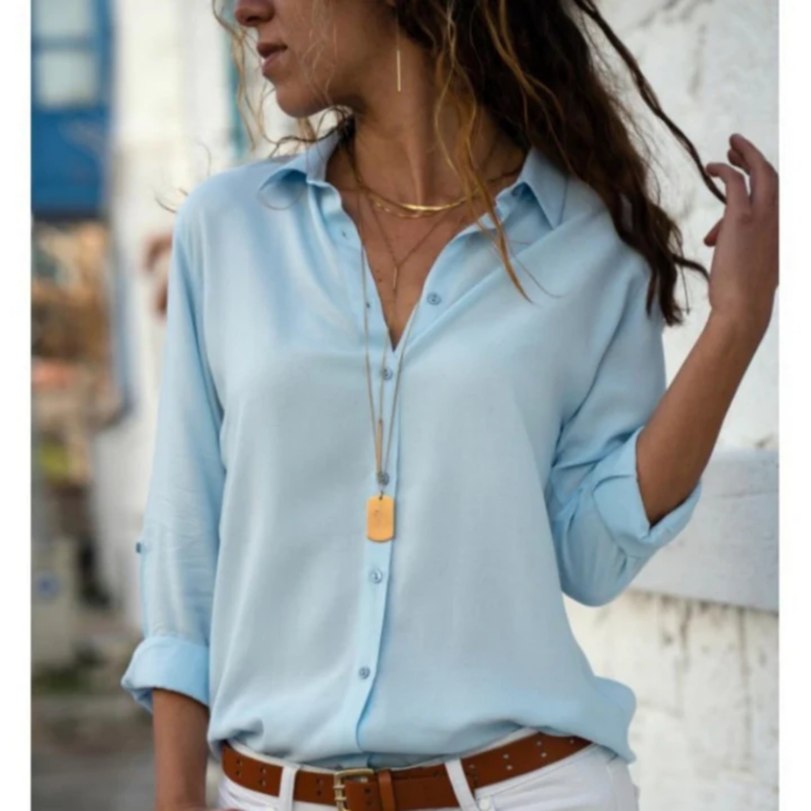 Kara Women's Blouse | Lightweight Long Sleeve, Classic Button-Up 3