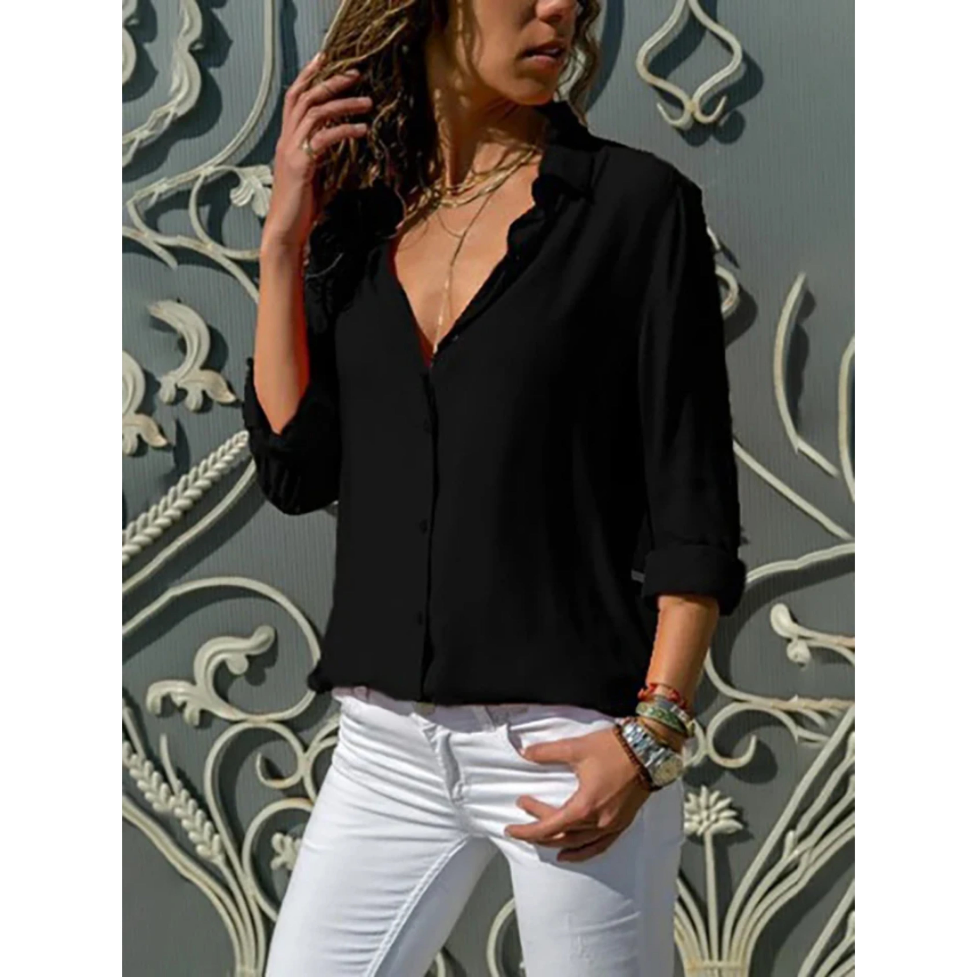 Kara Women's Blouse | Lightweight Long Sleeve, Classic Button-Up 5