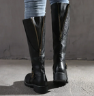 Kara Women's Knee High Boots | Synthetic Leather, Buckle Strap, Low Block Heel 4