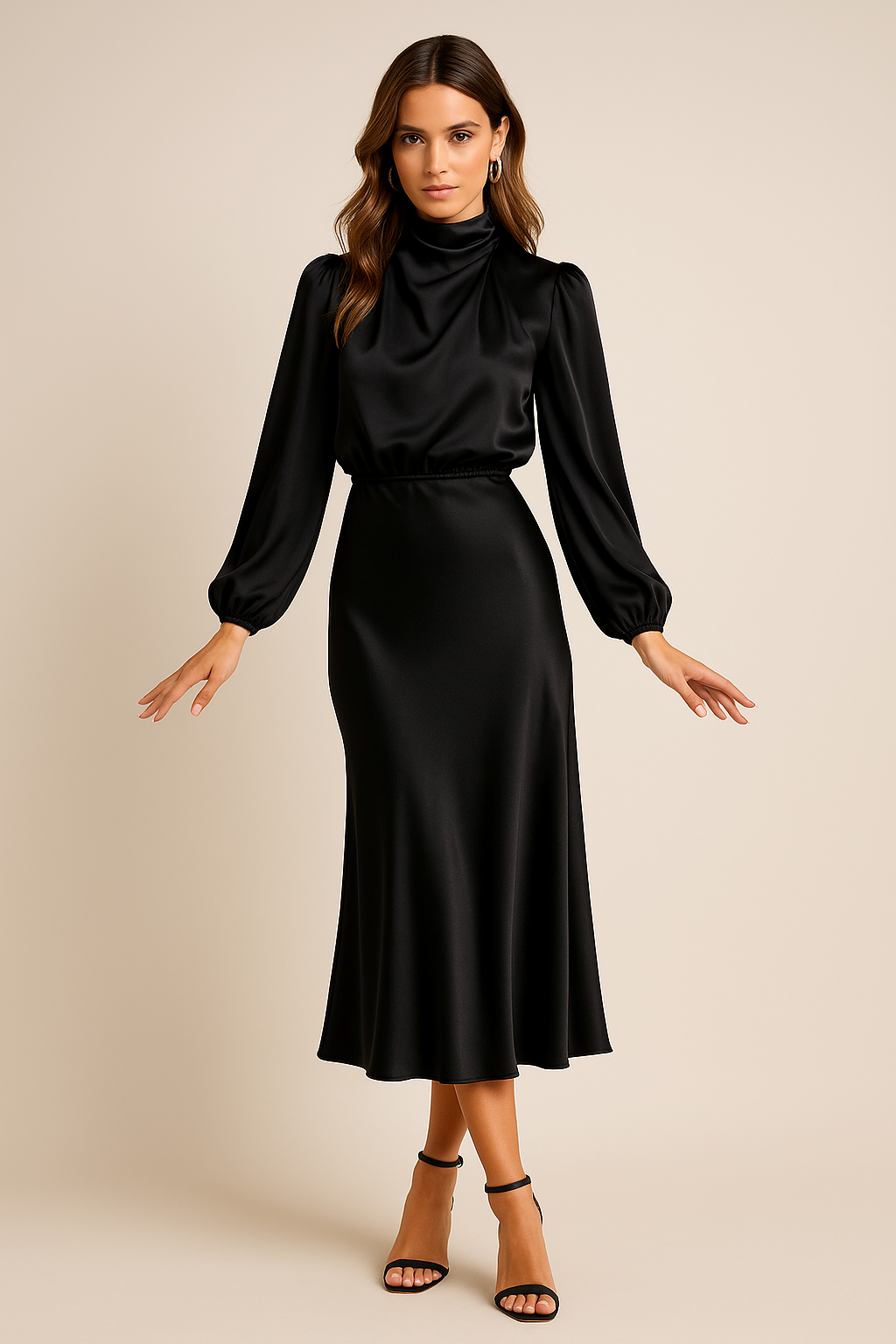 Kara Women's Midi Dress | Cotton Blend, Elegant White Dress for Formal Events 11