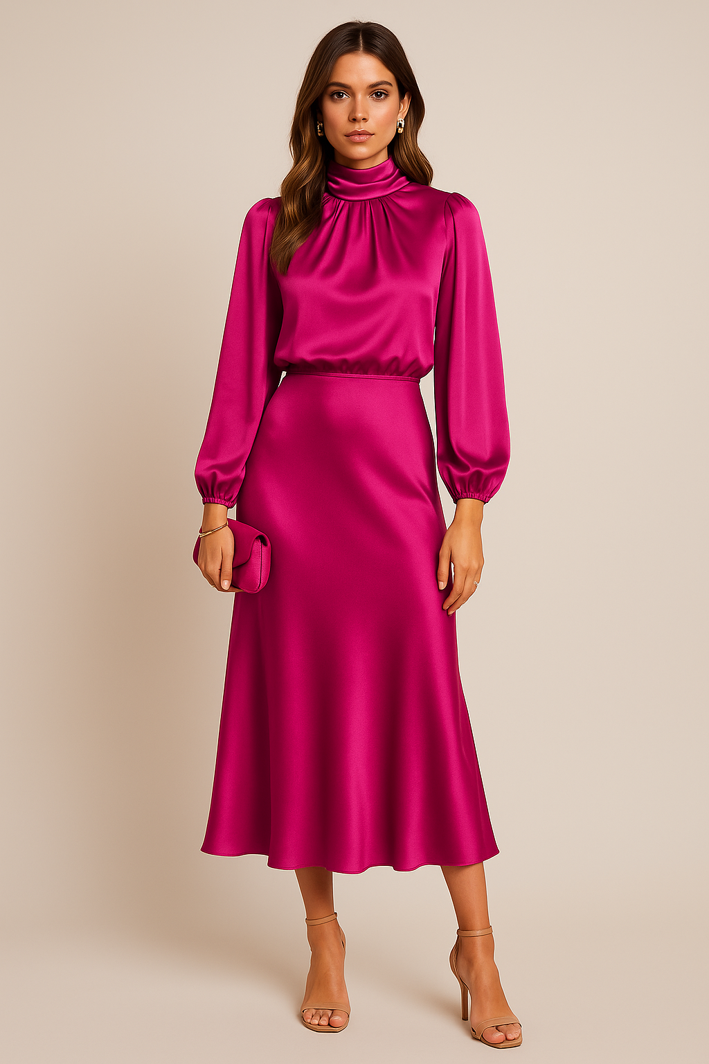 Kara Women's Midi Dress | Cotton Blend, Elegant White Dress for Formal Events 9