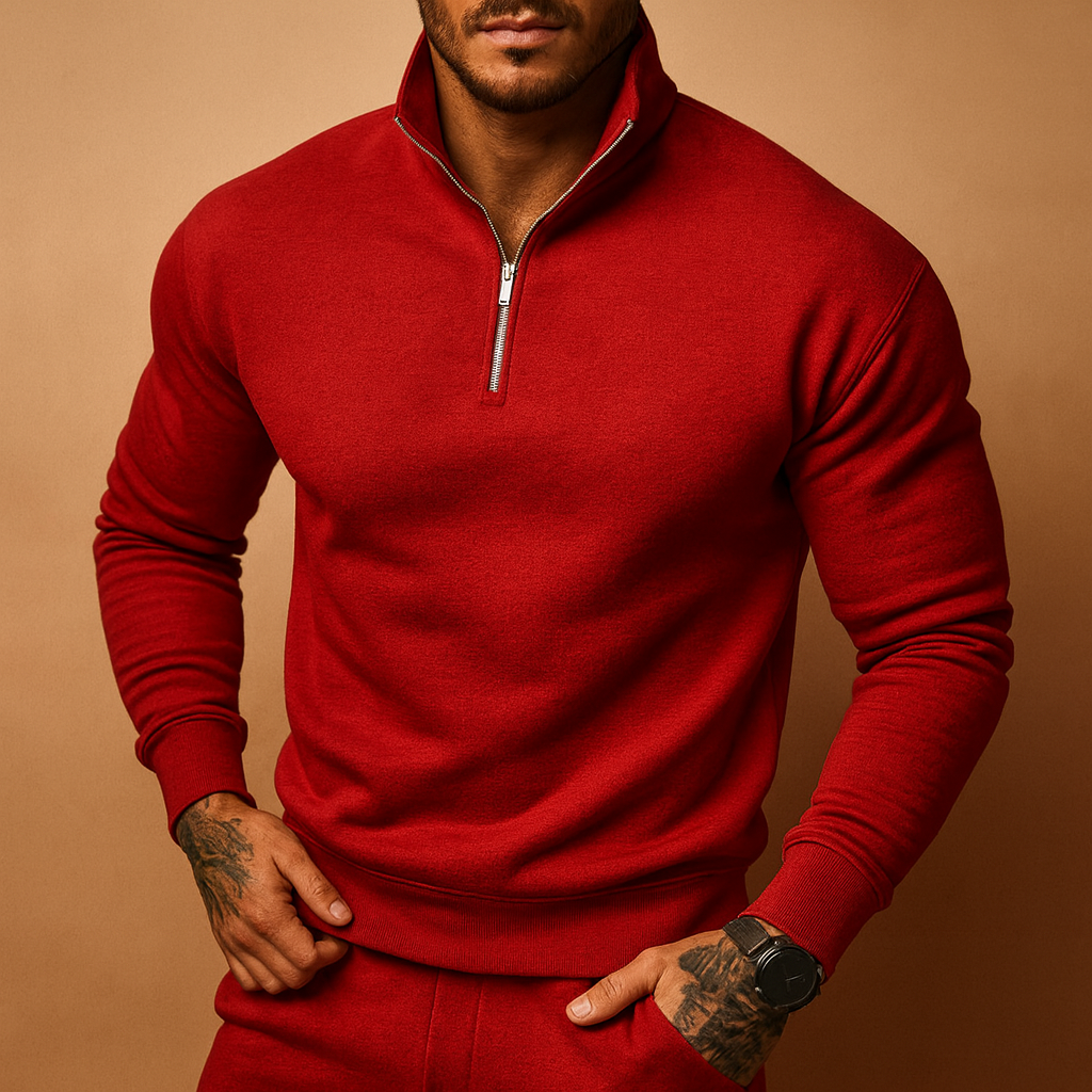 Kavi Men's Half Zip Jumper | Soft Knitted Fabric, Black Casual Knitwear 1