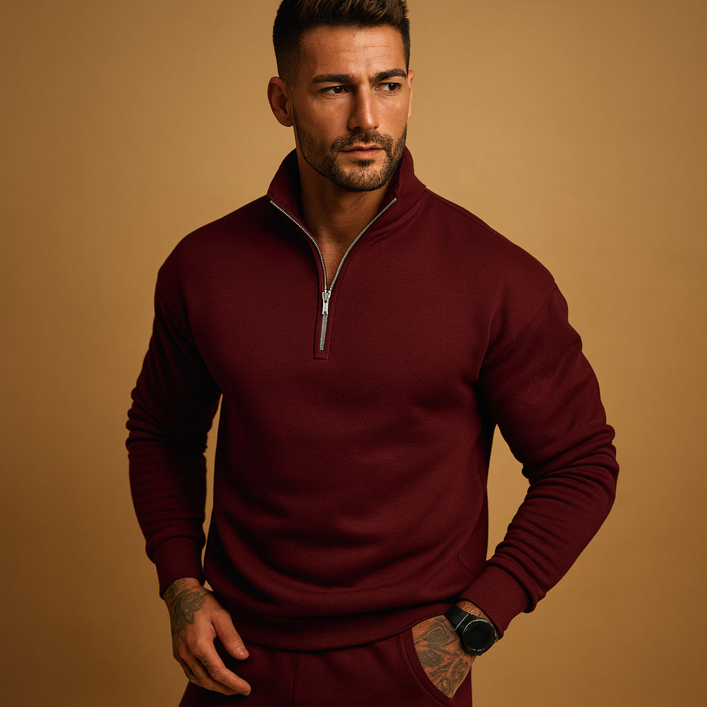 Kavi Men's Half Zip Jumper | Soft Knitted Fabric, Black Casual Knitwear 3