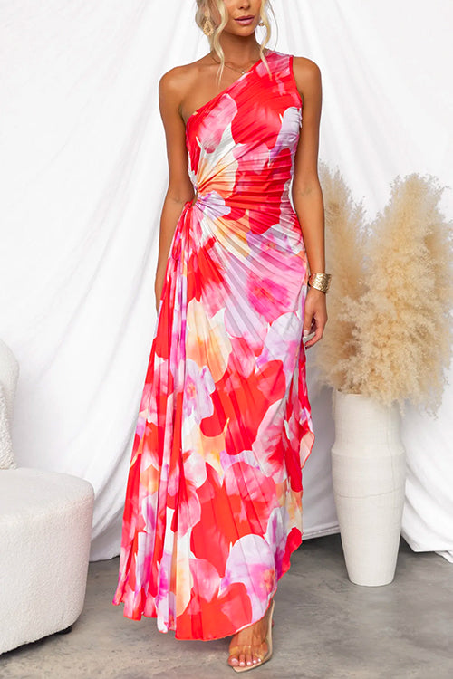 Kendra Women's Maxi Dress | One-Shoulder Pleated Design, Versatile for Summer & Formal Events 0