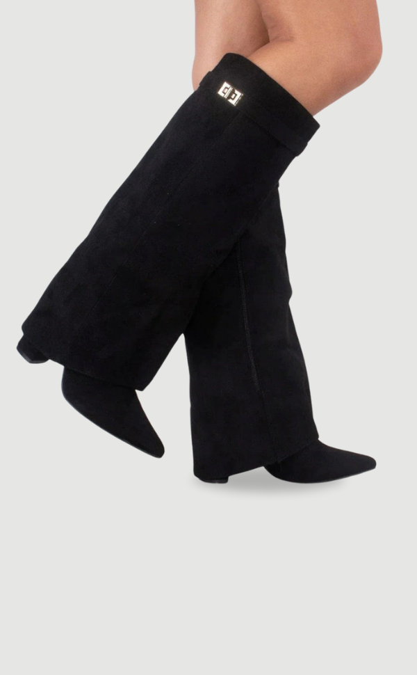 Kira Women's Knee High Boots | Wide Flare Top, Block Heel 0