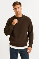 Knitmen Men's Sweater | Oversized Fit, Ribbed Acrylic Design 3