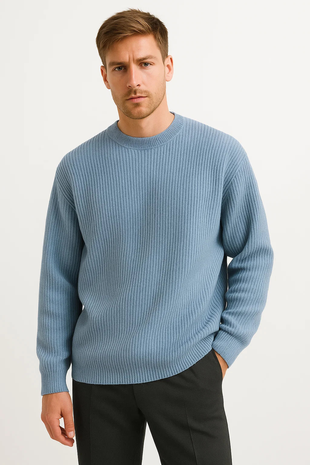 Knitmen Men's Sweater | Oversized Fit, Ribbed Acrylic Design 6