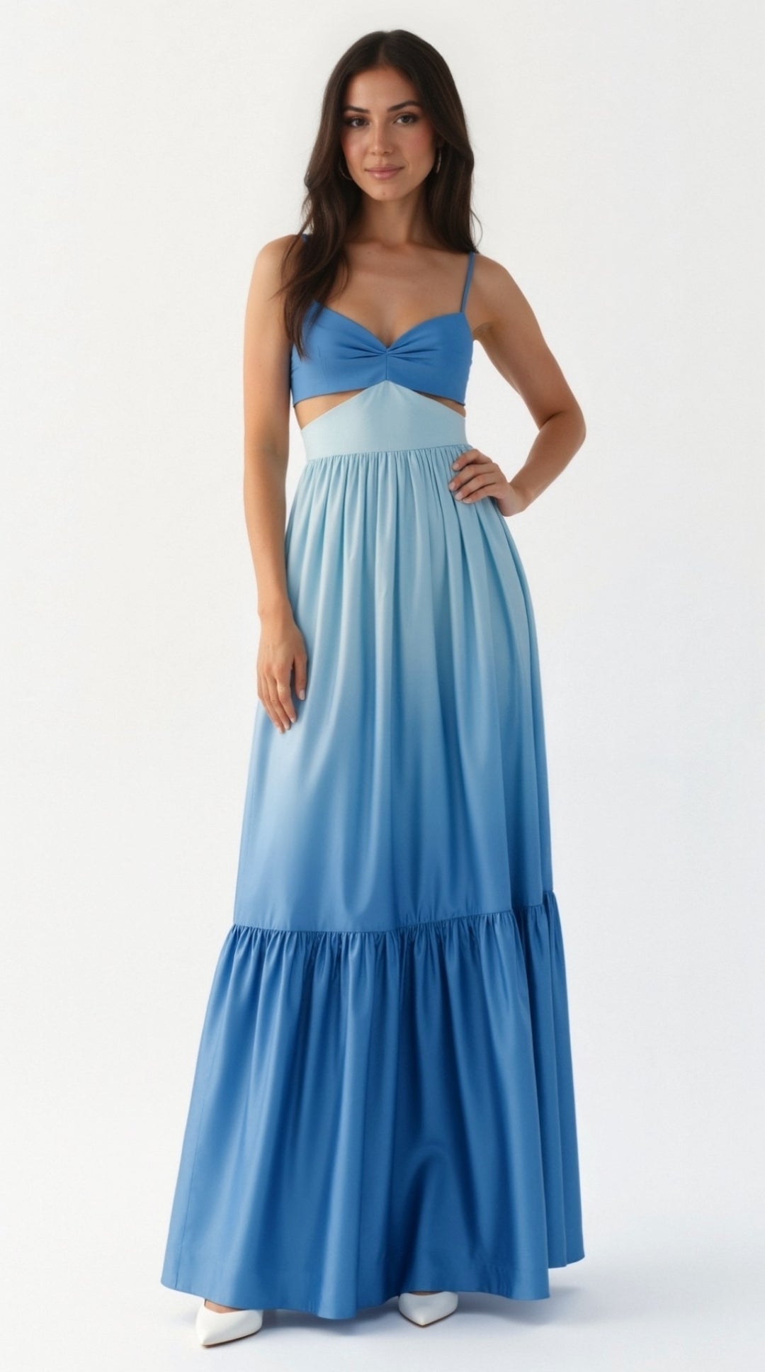 Lara Women's Maxi Dress | Halter Neck, Ombré Gradient for Summer Elegance 0