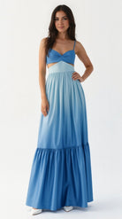Lara Women's Maxi Dress | Halter Neck, Ombré Gradient for Summer Elegance 0