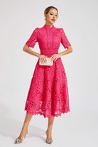 Lara Women's Midi Dress | Lace A-Line Cocktail Dress for Parties 2