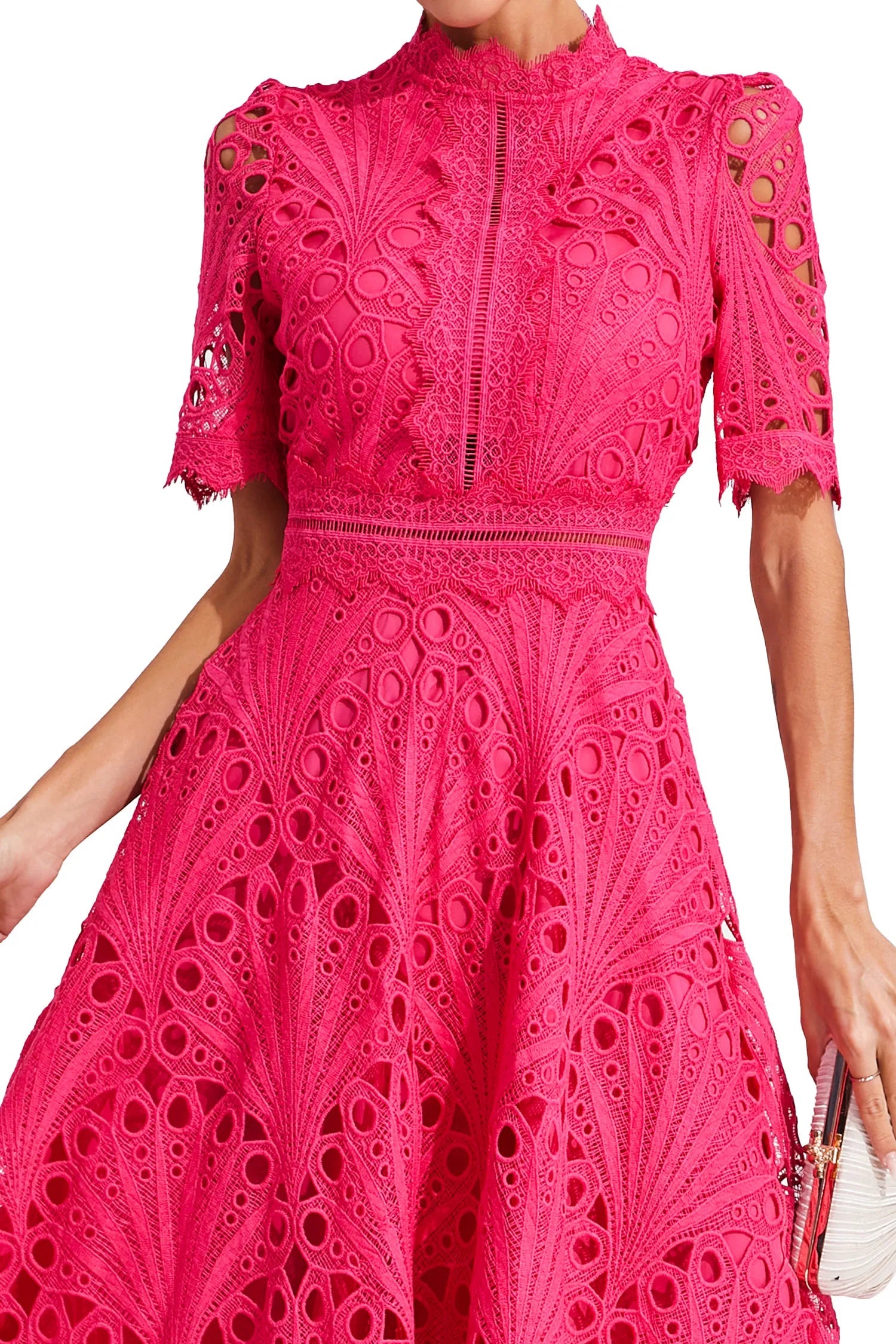 Lara Women's Midi Dress | Lace A-Line Cocktail Dress for Parties 8