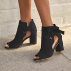 Lina Women's Ankle Boots | Breathable Open Toe, Chic Bow Detail 0