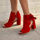 Lina Women's Ankle Boots | Breathable Open Toe, Chic Bow Detail 1