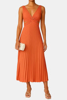 Lina Women's Cocktail Dress | Elegant Pleated V-Neck Design 4