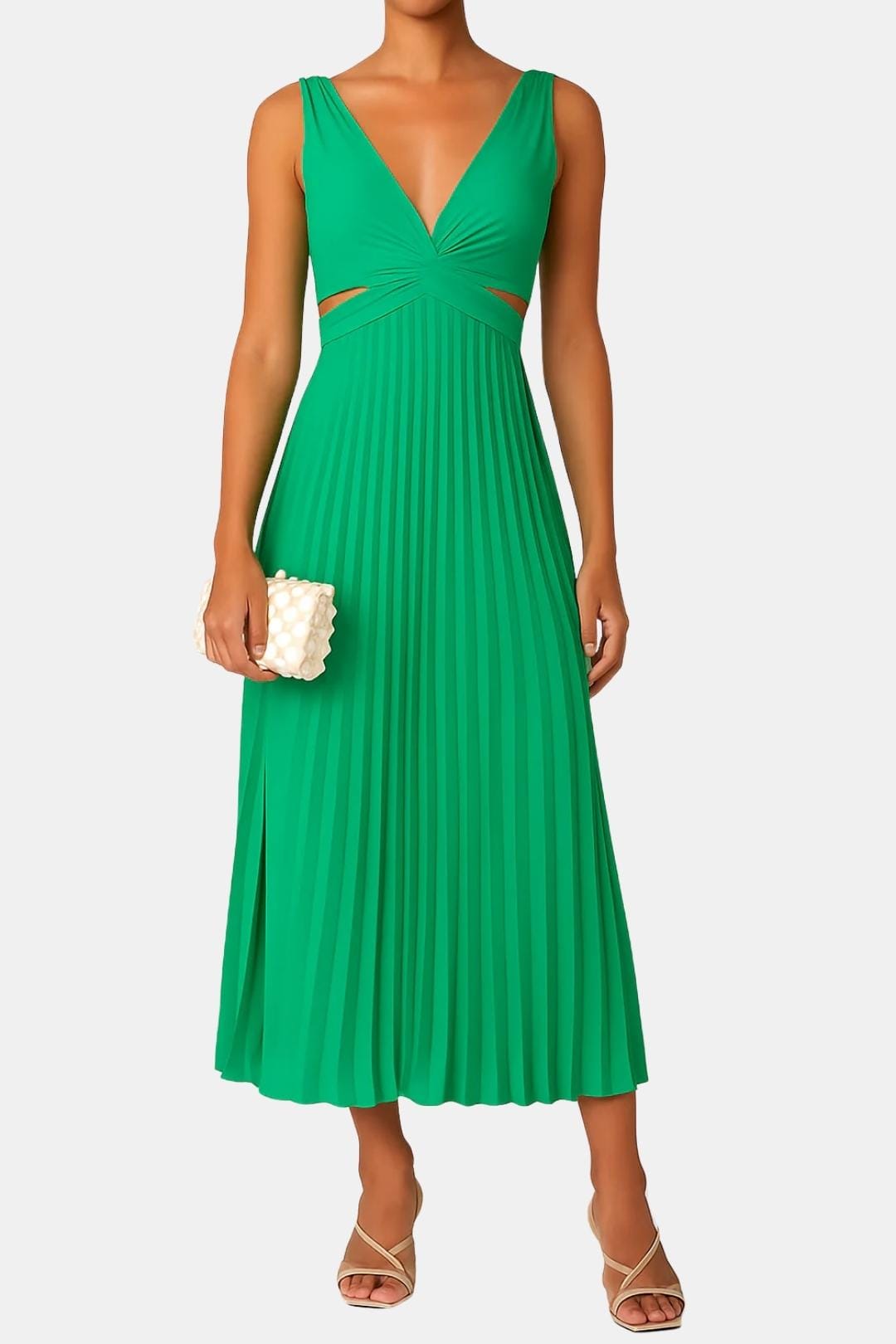 Lina Women's Cocktail Dress | Elegant Pleated V-Neck Design 6