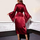 Lina Women's Dressing Gown | Lace Trim, Wrap Style 7