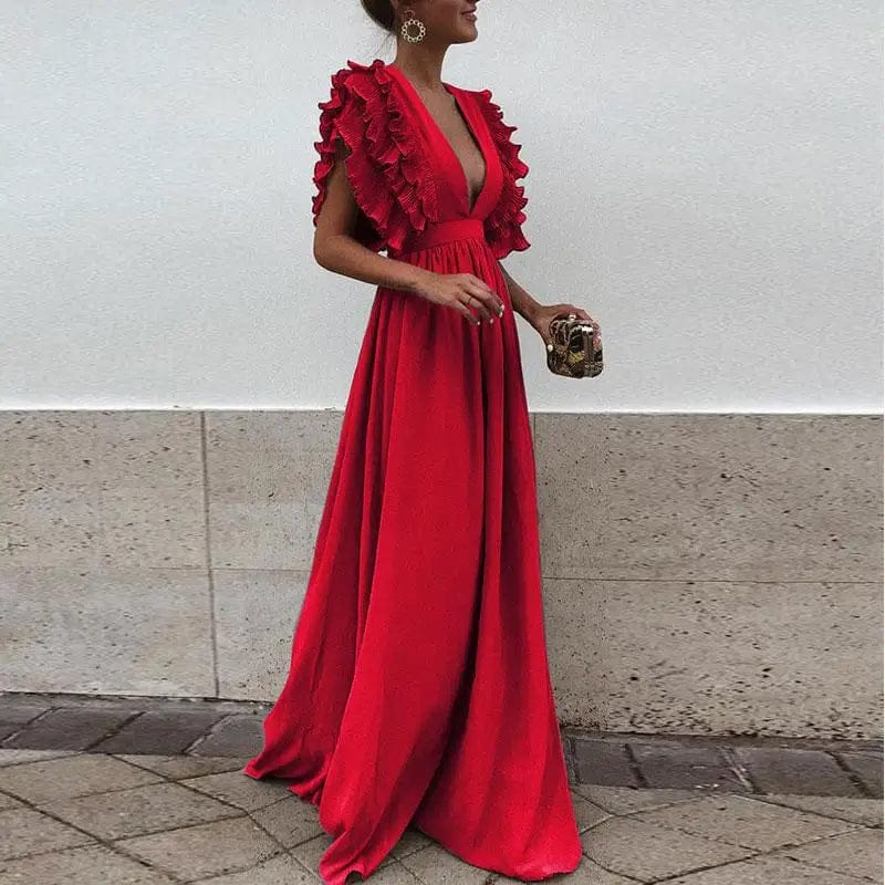 Lina Women's Maxi Dress | Elegant Ruffle Detail, Versatile Summer Style 1