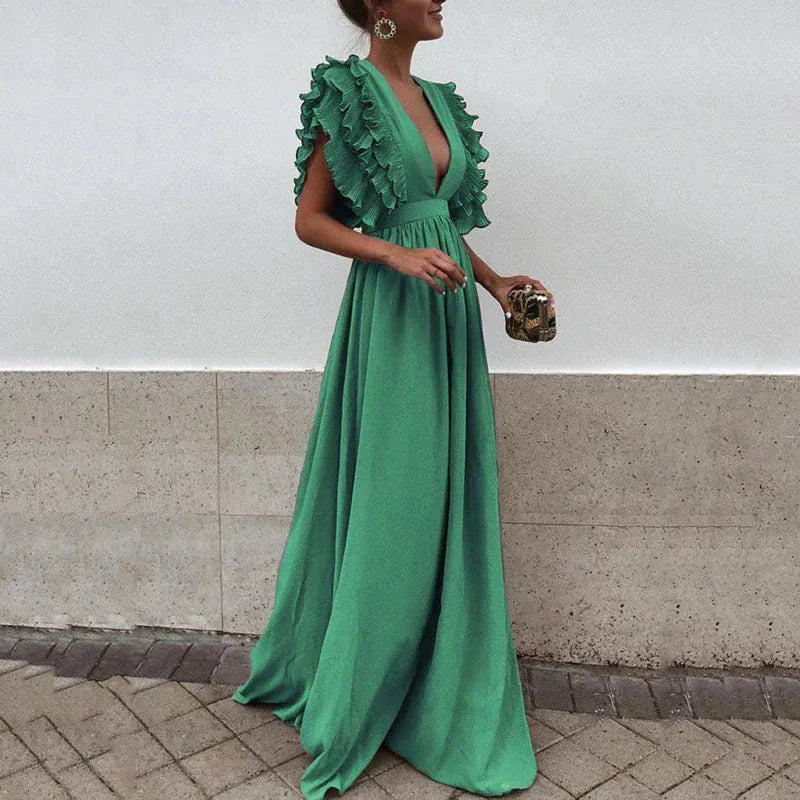 Lina Women's Maxi Dress | Elegant Ruffle Detail, Versatile Summer Style 2