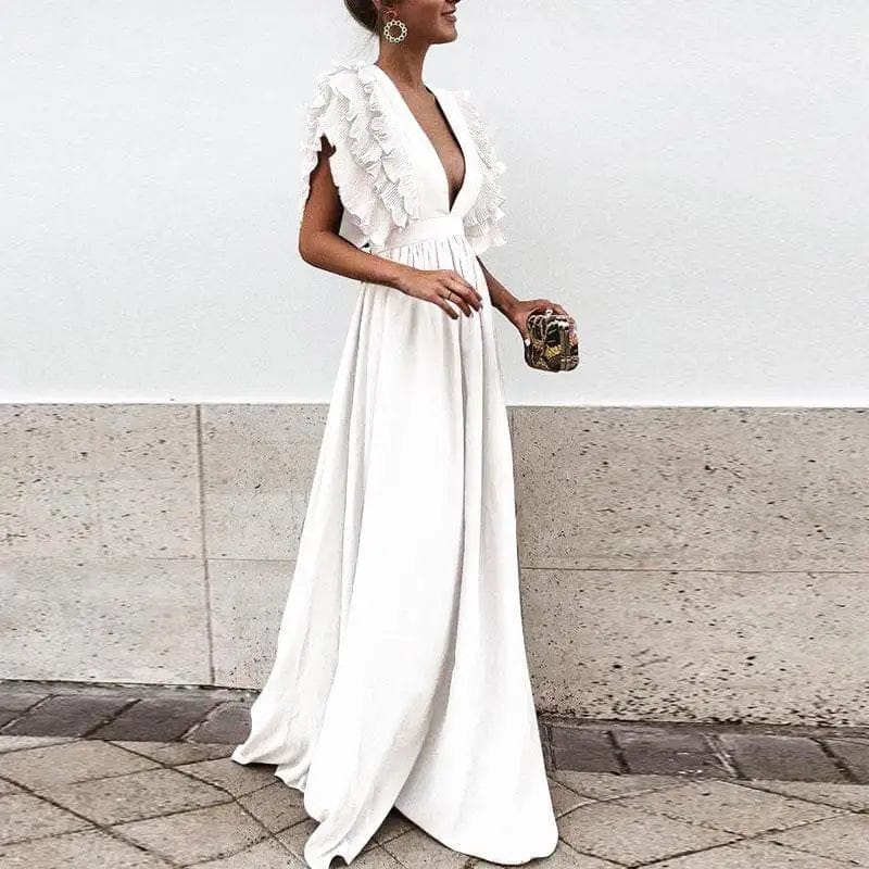 Lina Women's Maxi Dress | Elegant Ruffle Detail, Versatile Summer Style 3