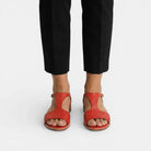 Lina Women's Sandals | Leather Open-Low Slip-On Design, Elegant 2