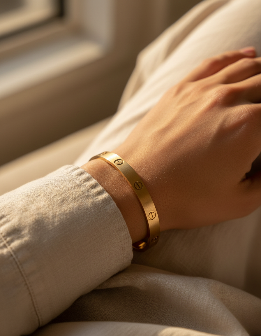 Luna Women's Bracelet | Gold Stainless Steel, Elegant Design 2