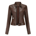 Luna Women's Leather Jacket | PU Material, High Collar, Stylish 2