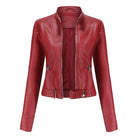 Luna Women's Leather Jacket | PU Material, High Collar, Stylish 4