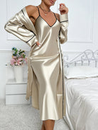 Luna Women's Pyjama Set | Satin Slip Dress and Robe, Cozy Pj Set 3