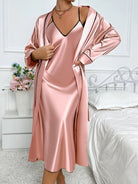Luna Women's Pyjama Set | Satin Slip Dress and Robe, Cozy Pj Set 6