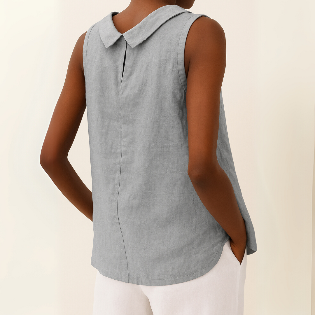 Mara Women's Tank Top | Rolled Collar, Elegant Design 1