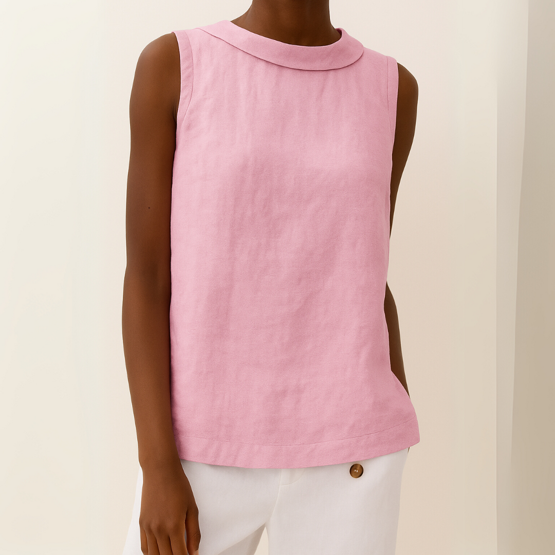 Mara Women's Tank Top | Rolled Collar, Elegant Design 6