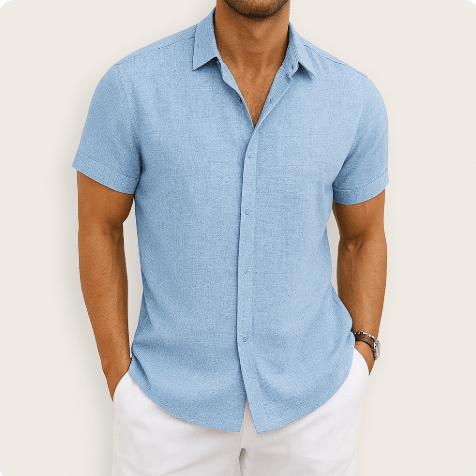 Maverick Men's Shirt | Breathable Cotton Blend, Short-Sleeved Casual Wear 6