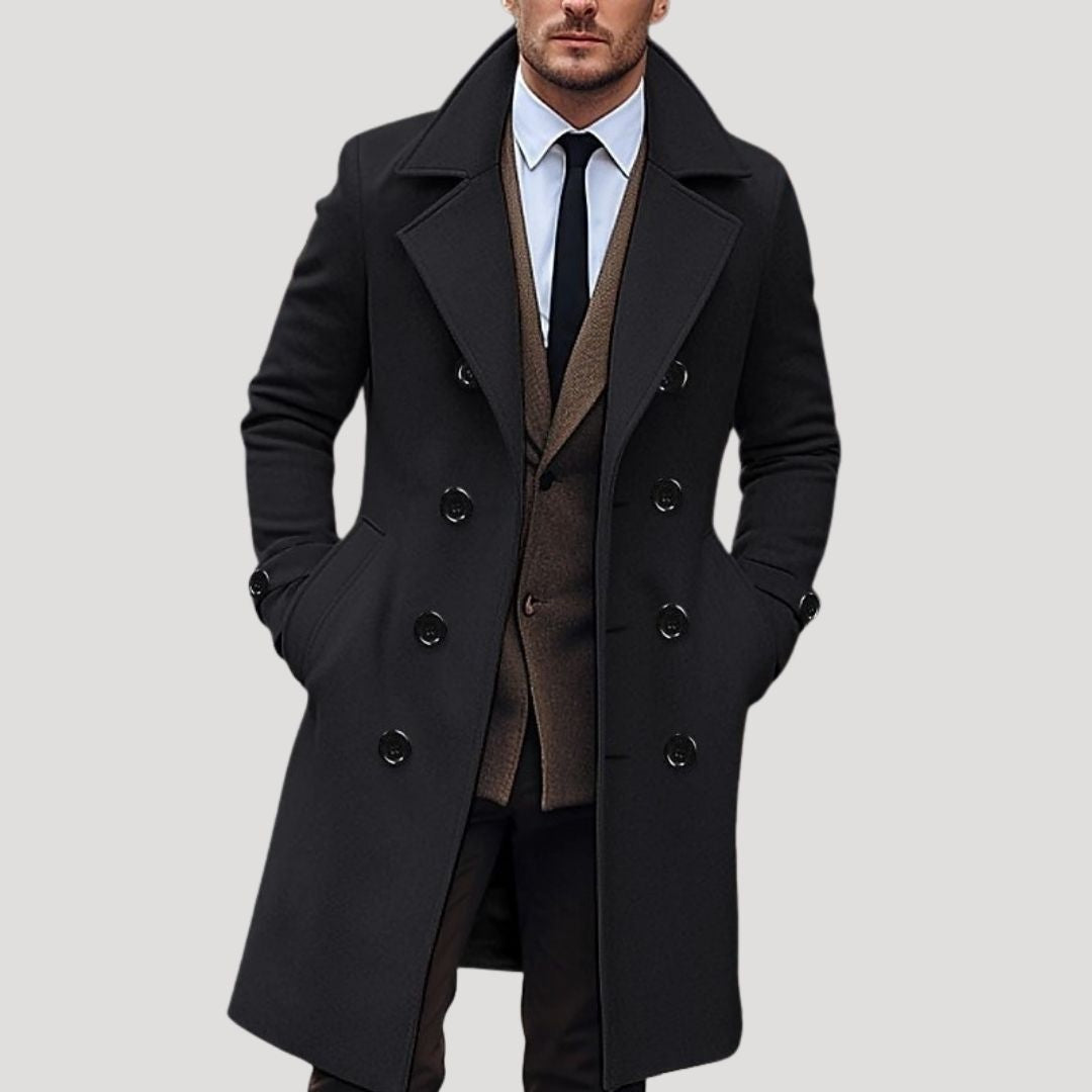 Max Men's Winter Coat | Wool Blend, Double-Breasted Overcoat 0