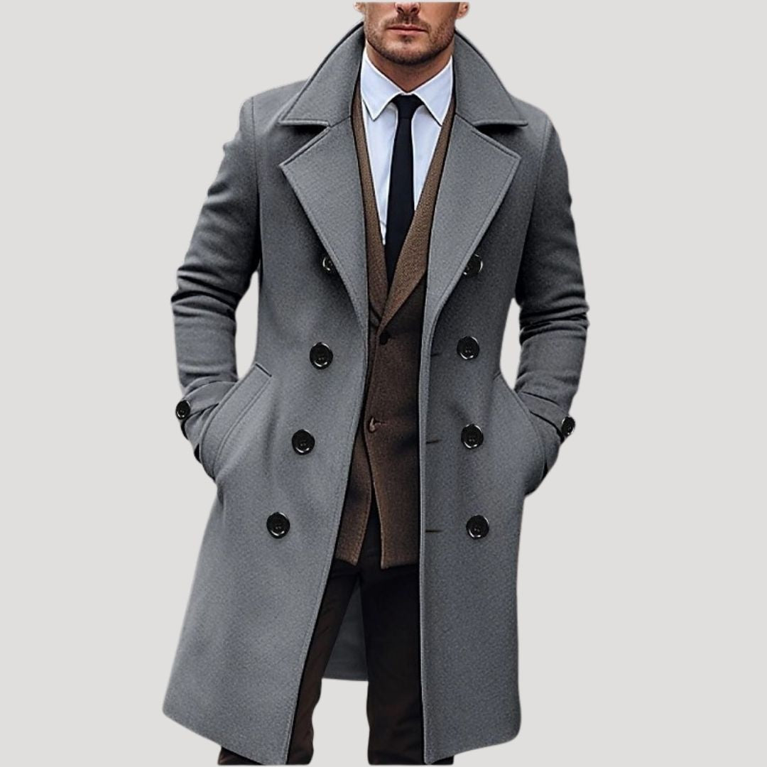 Max Men's Winter Coat | Wool Blend, Double-Breasted Overcoat 1