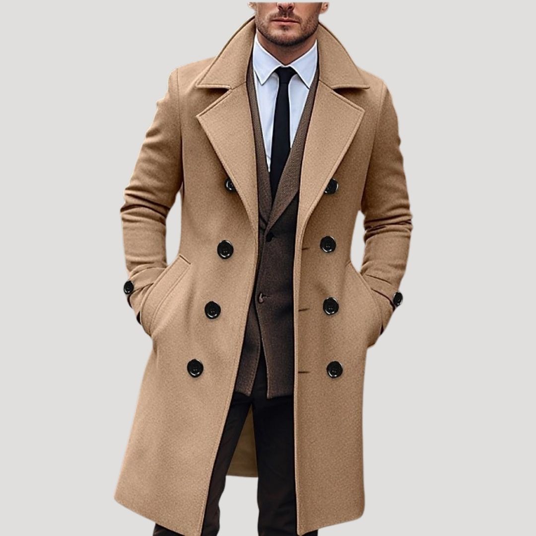 Max Men's Winter Coat | Wool Blend, Double-Breasted Overcoat 2