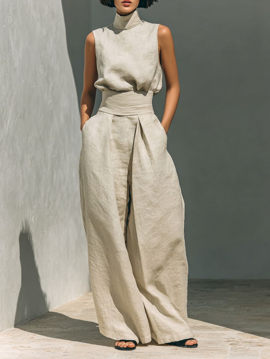 Maya Women's Co Ord Set | Cotton-Linen Blend, Minimalist Two Piece Set 0