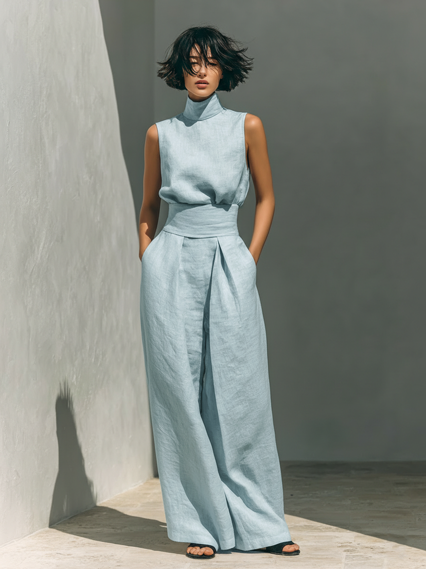 Maya Women's Co Ord Set | Cotton-Linen Blend, Minimalist Two Piece Set 2