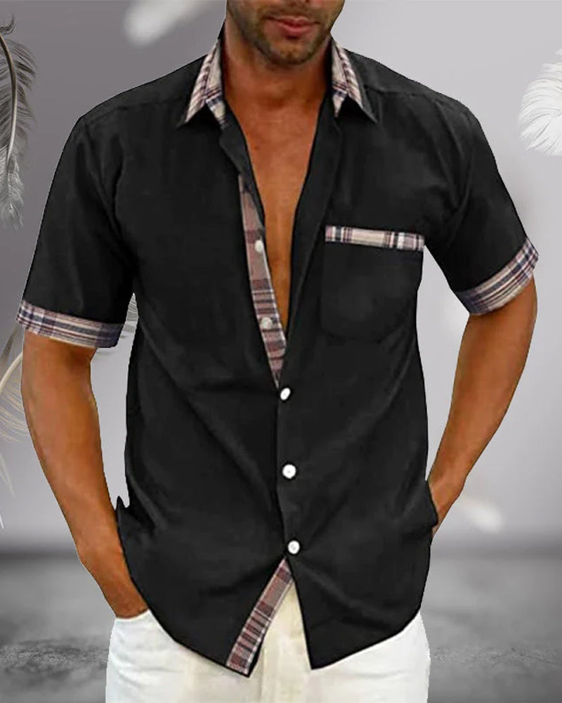 Men's Tailored Short Sleeve Shirt – Classic Fit Spring Summer