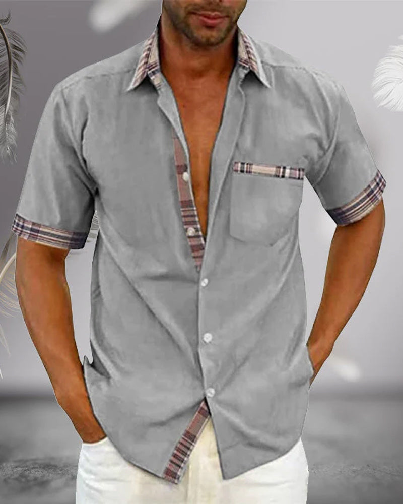 Men's Tailored Short Sleeve Shirt – Classic Fit Spring Summer