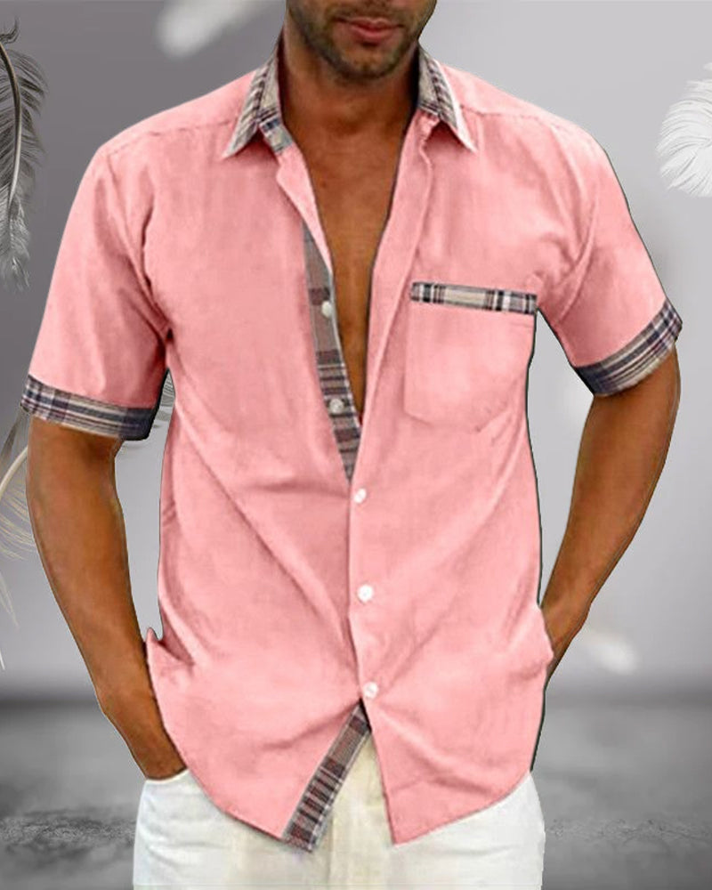 Men's Tailored Short Sleeve Shirt – Classic Fit Spring Summer
