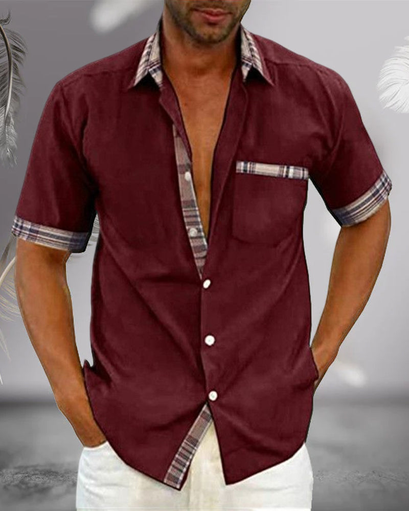 Men's Tailored Short Sleeve Shirt – Classic Fit Spring Summer