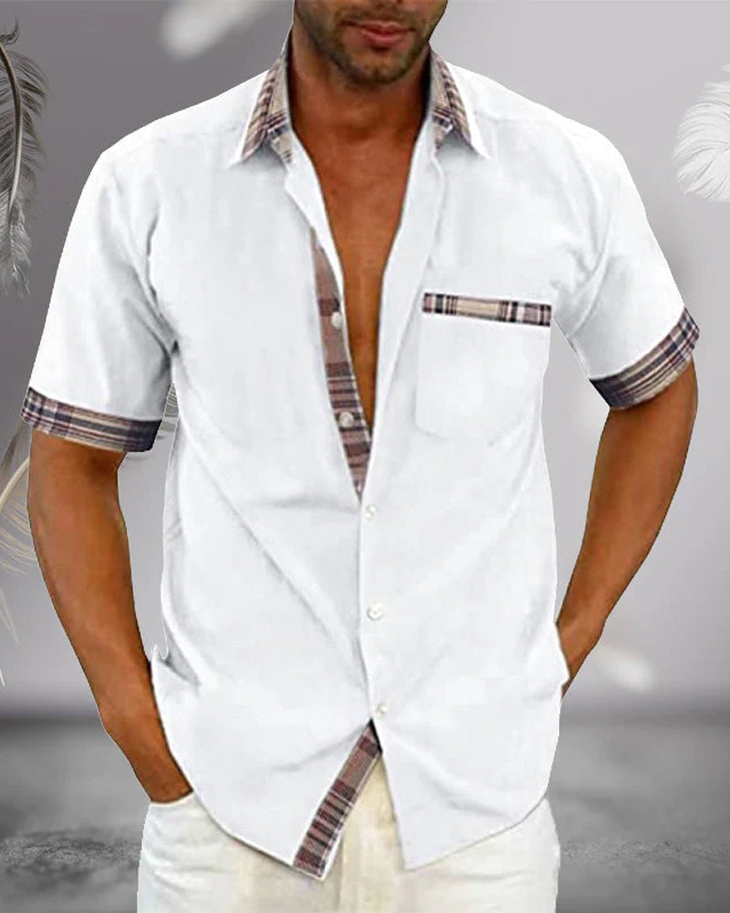 Men's Tailored Short Sleeve Shirt – Classic Fit Spring Summer