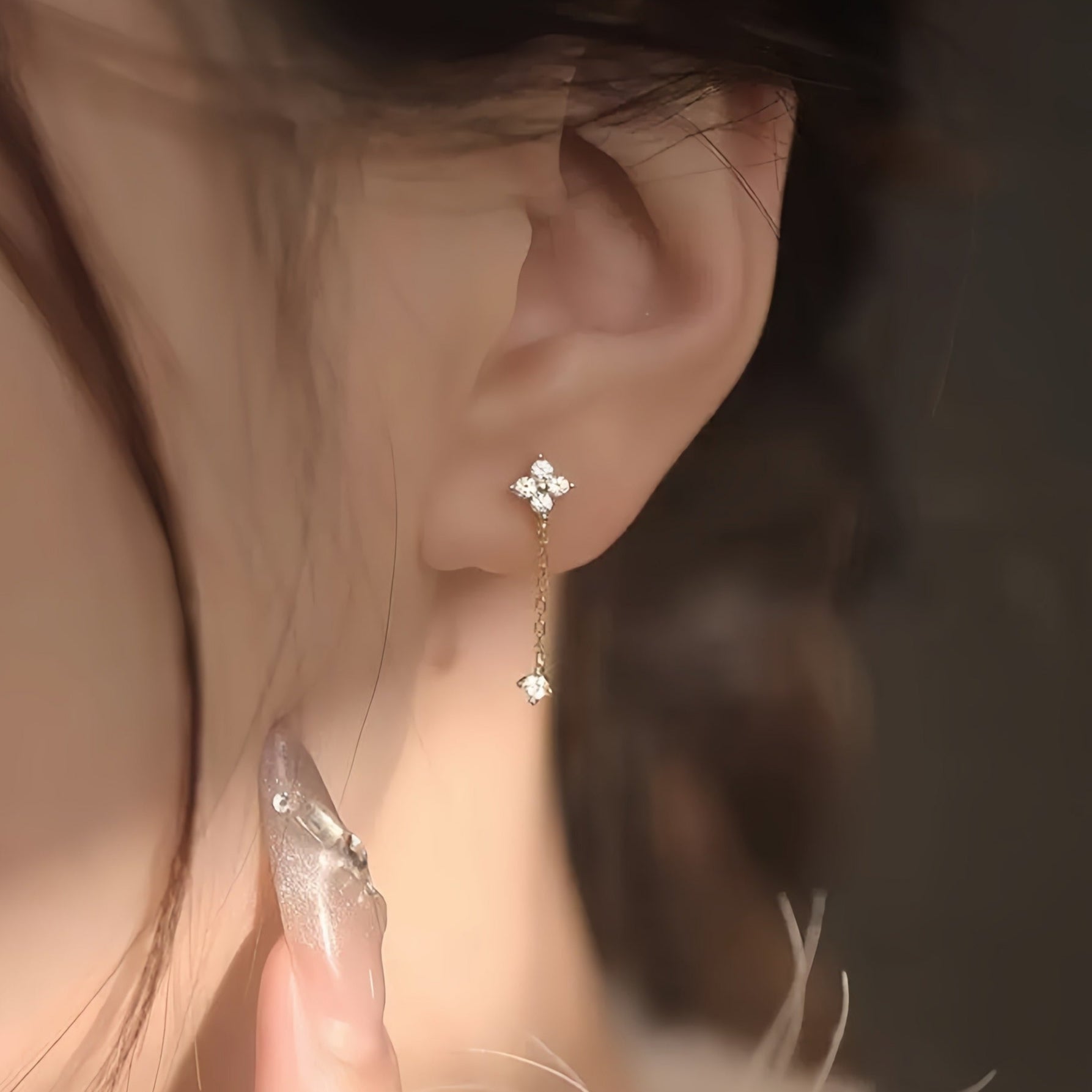 Mia Women's Earrings | Ethically Sourced Silver with Crystal Drop Design 0