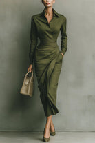 Mila Women's Maxi Dress | Elegant Draped Design, Soft Fabric, Formal 0