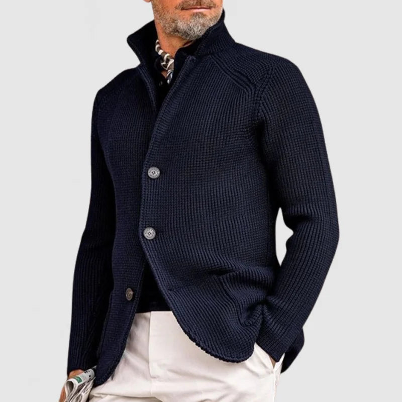 Milo Men's Black Cardigan | Soft Fabric, Open-Front Design 0