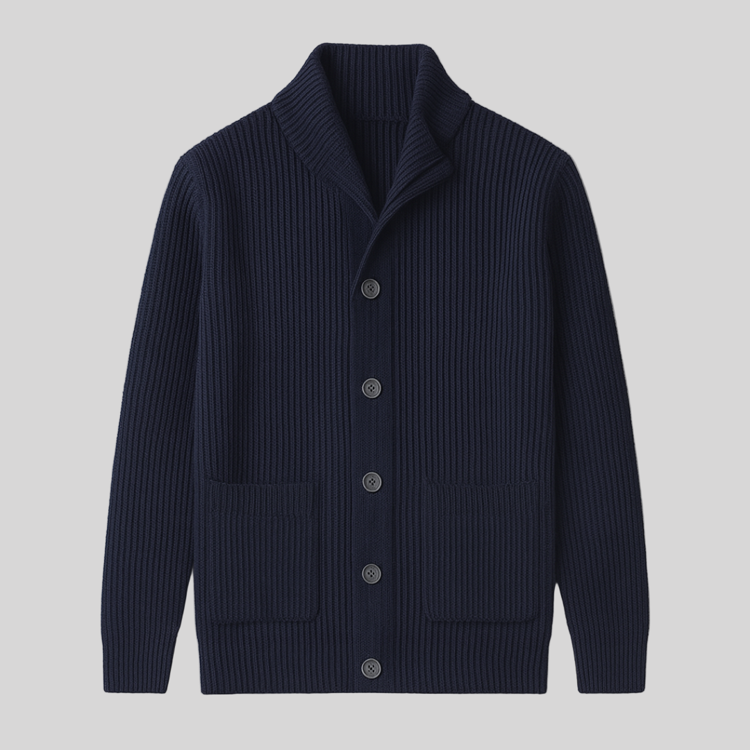 Milo Men's Black Cardigan | Soft Fabric, Open-Front Design 1