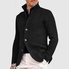 Milo Men's Black Cardigan | Soft Fabric, Open-Front Design 2